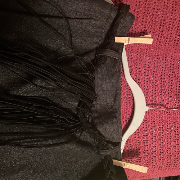 B Moss Company ~ NWT Black Denim Pants with suede belt - Picture 3 of 5